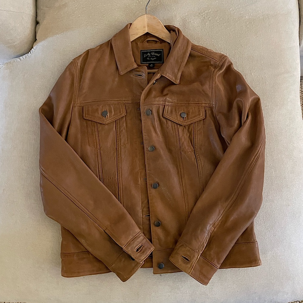 Lucky Brand Camel Leather Jacket NEVER WORN